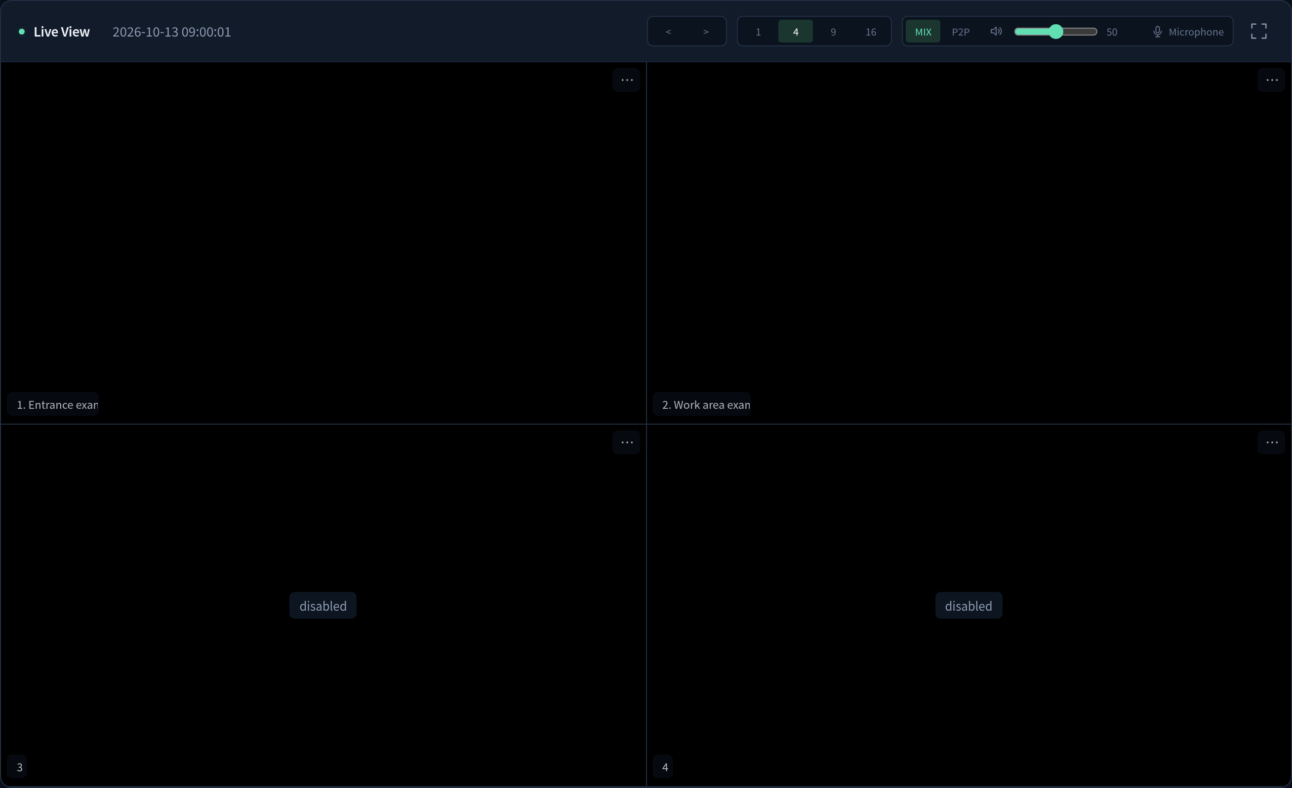 WNDR CODEC empty four-way view and channel controls