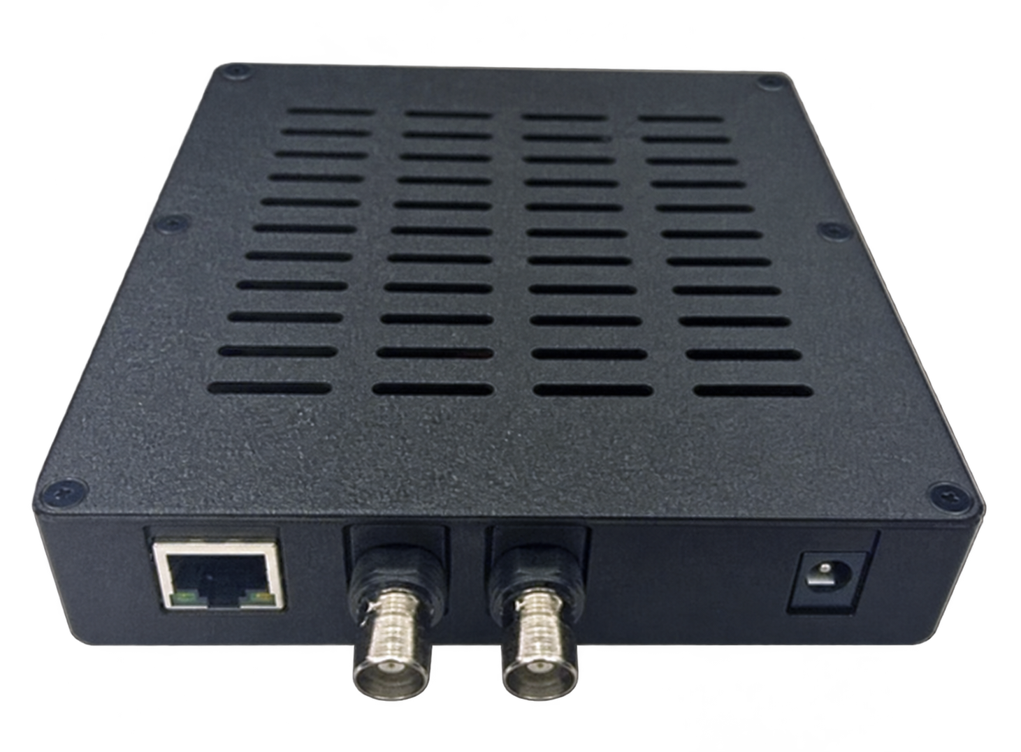 Opposite side of WNDR CODEC showing LAN, BNC and power connections